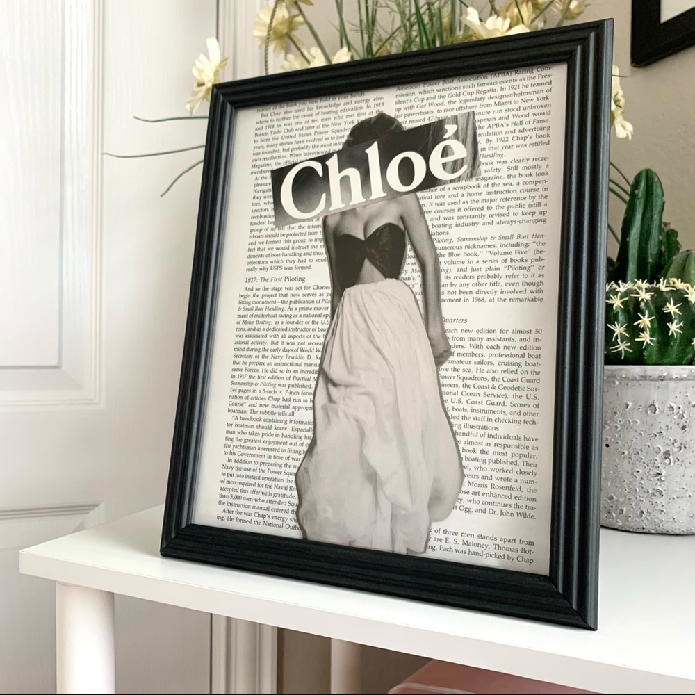 Chloé Black White Editorial Wall Art Minimalist Fashion Collage Decor